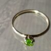 Green stone silver ring