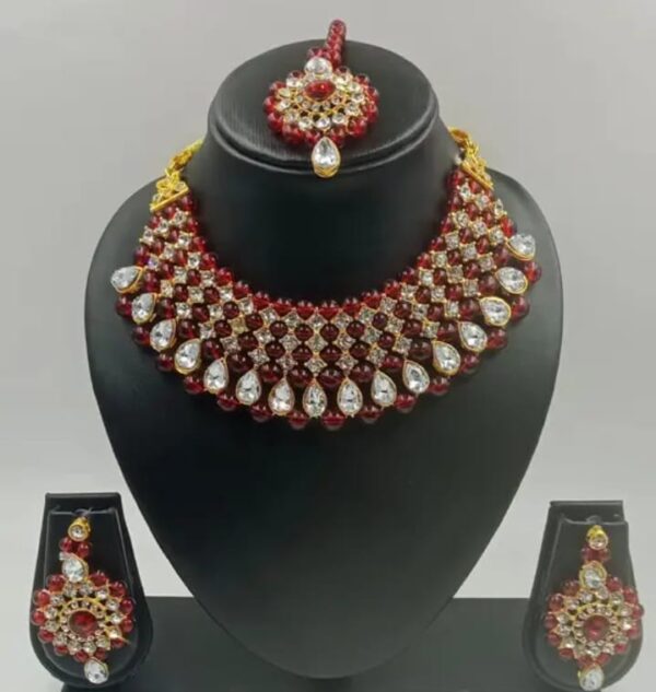 Clear Moti Set -(White Stone)