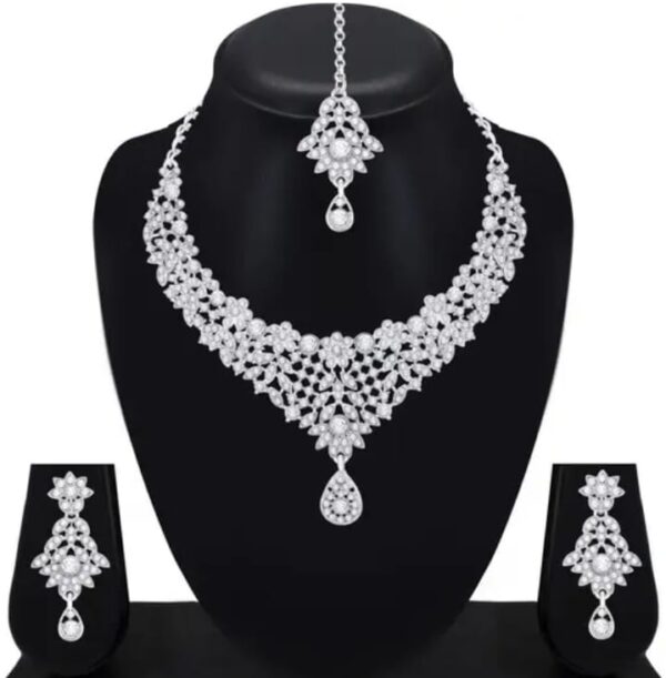 Rhodium Plated Necklace Set