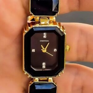 Women Glass Black Watch