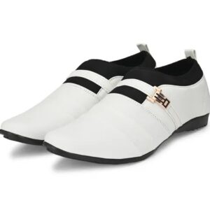White Solid Sneakers For Men
