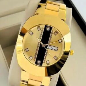 Steel Chain Gold Analog Watch