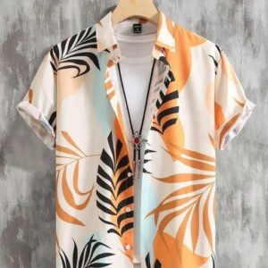 Yellow Slim Cotton  Men's Shirt