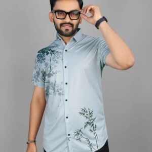 Grey Color Flavor Digital Print Shirt