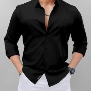 BLACK Cotton Shirt For Men