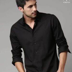 Men Solid Black Shirt