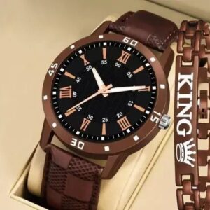 Stylish Leather Analog Watch