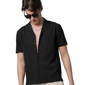Men's Regular Fit Self-Design Shirt