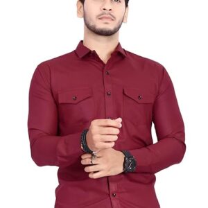 Men's Cotton Spread Collar Shirt