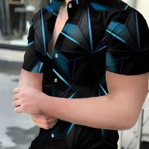 Printed Half Men's Shirt
