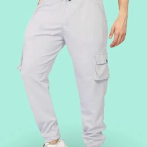 Men's White Cargo Trousers