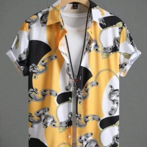 Yellow Print Men's Shirt