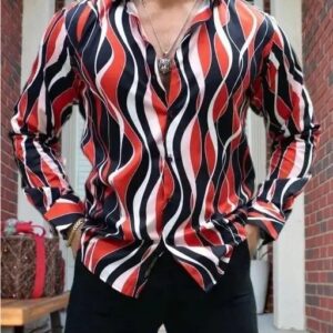 Printed Red Men's Shirt