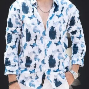 White Print Men Shirt