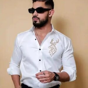 Embroider Sleeves Men Shirt