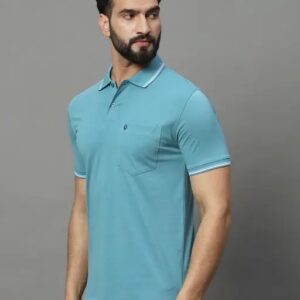 Solid Polo Collar T Shirt