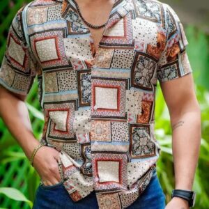 White Half Men's Shirt