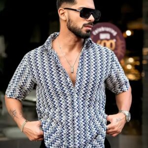 STRIPED CROCHET SHIRT