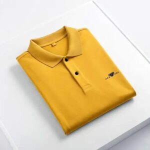 Polo neck mustard yellow t-shirt