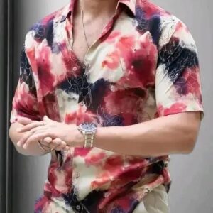 Red Printed Men Shirt
